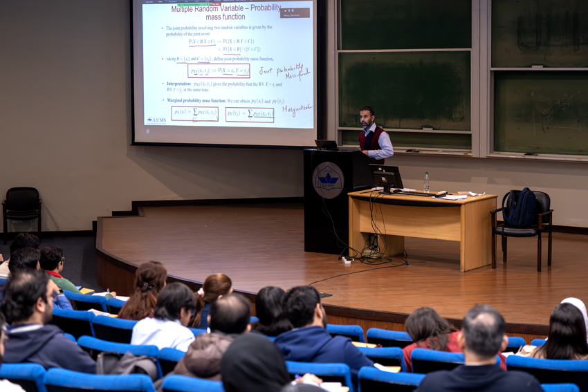 LUMS lecture theatre with students attending a presentation
